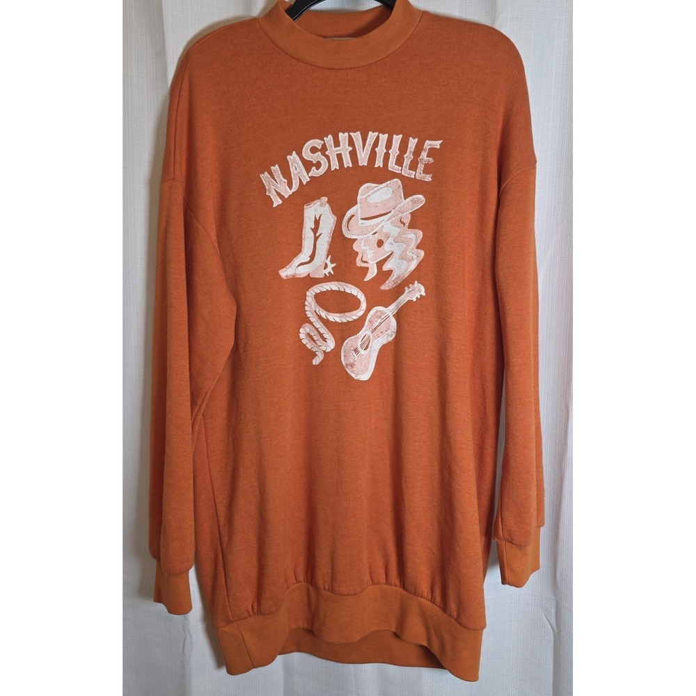 Dazey LA Saturday Sunday‎ Anthropologie Nashville Orange Mockneck Sweater Small